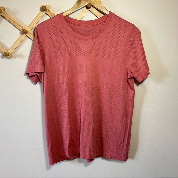 Lululemon Breeze Front Orange Hue Tee Top Shirt 8 womens - Picture 4 of 5